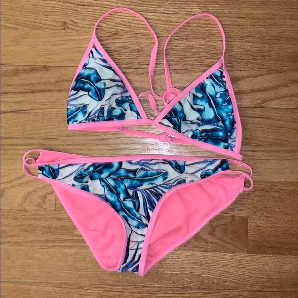 Blue and pink bikini set. Worn a few times.